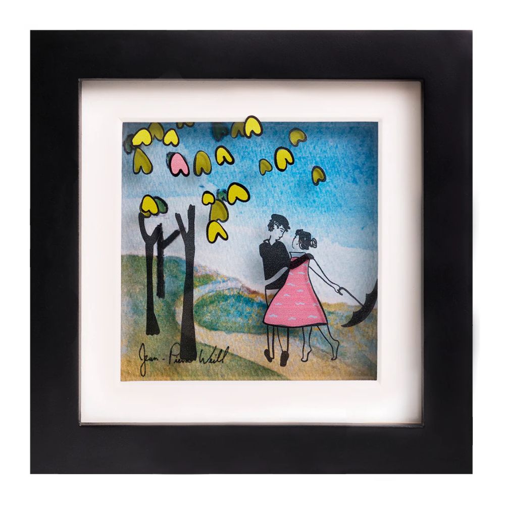 Beginnings, Mini Hand Painted Artwork on Glass, Framed