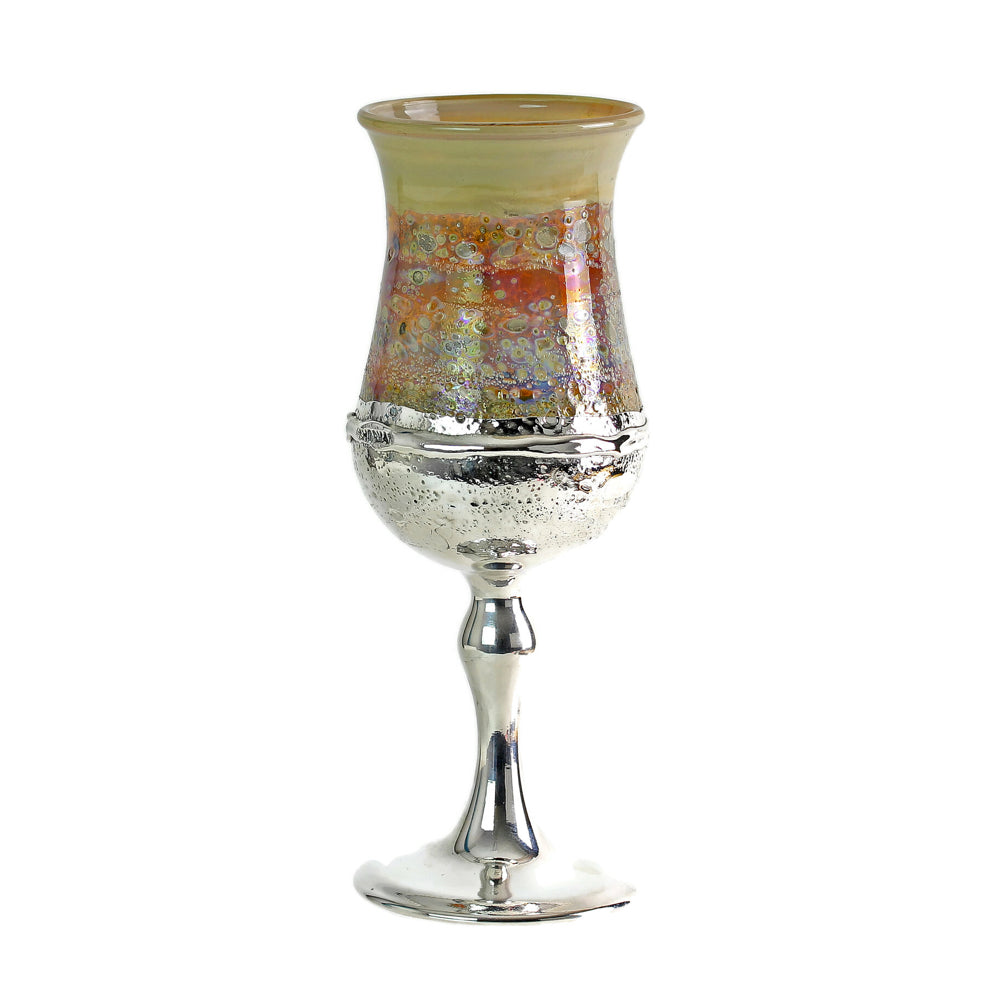 Kiddush Cup, Electroform Sterling silver and Pebble Tone Glass