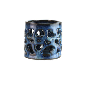 Yahrtzeit Candle Holder, Hand Drawn and Cut Design, Ceramic with Assorted Glazes