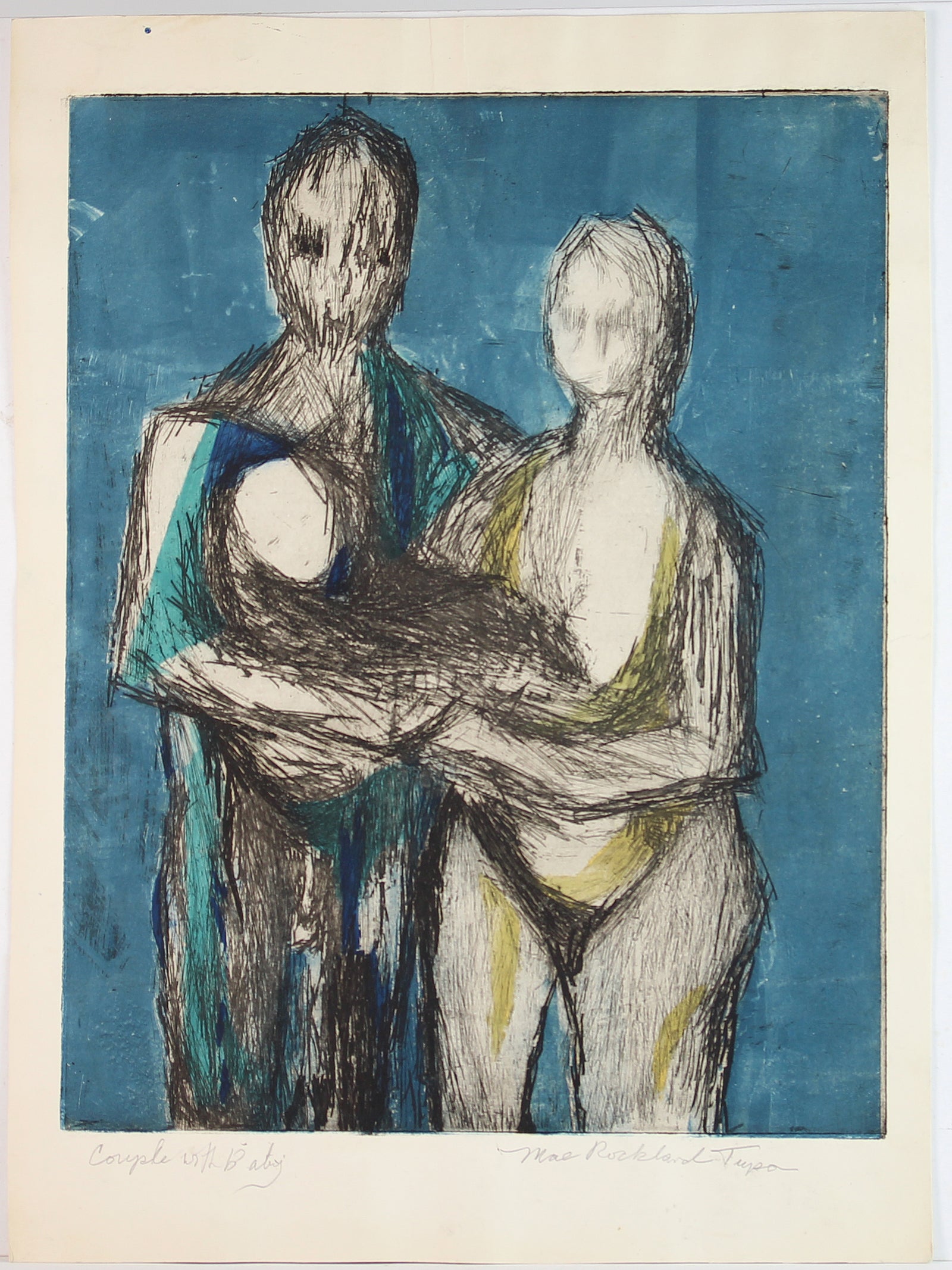 Couple With Baby, Limited Edition Print, Unframed