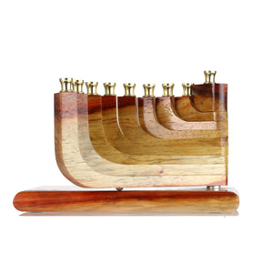 Menorah, Kinetic Design with Movable Arms in Padauk Wood