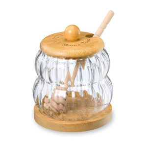 Honey Jar, Lightweight Glass and Wood
