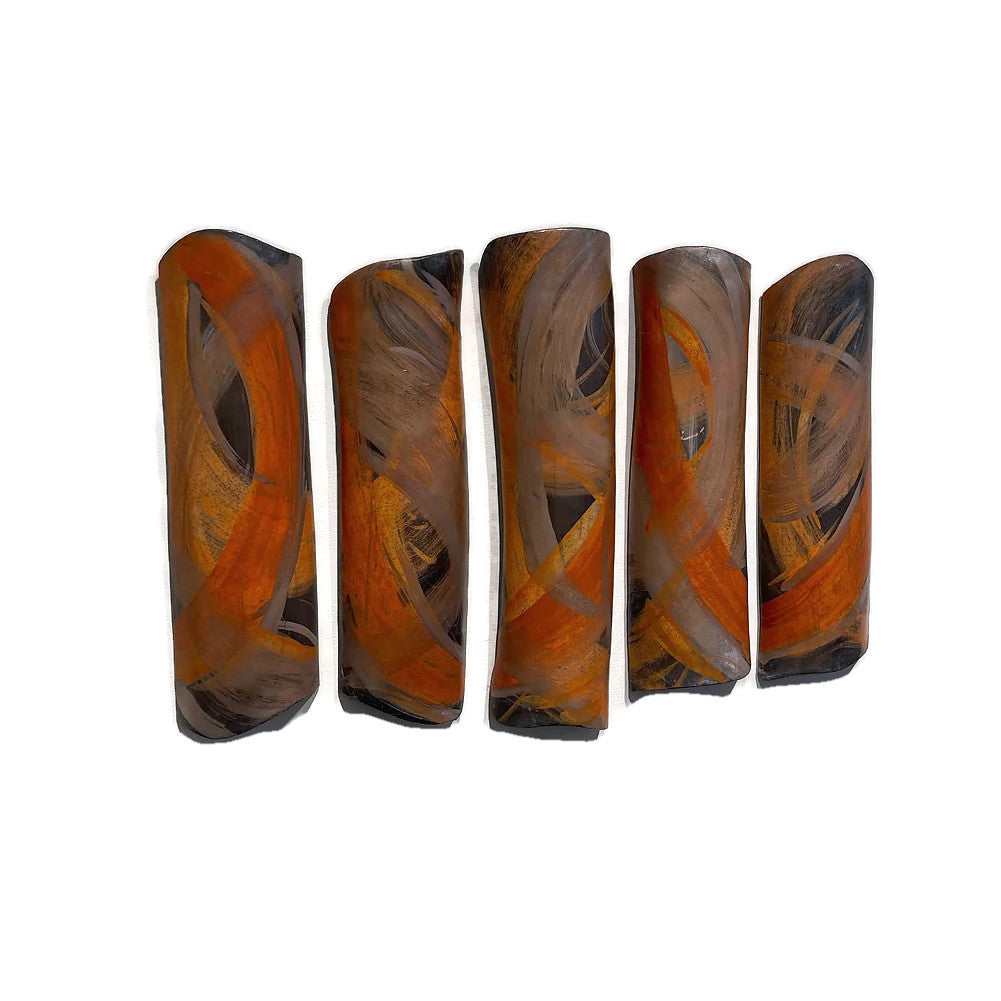 Wall Panels, Five Panels made from Terra Sigillata, Turbulence