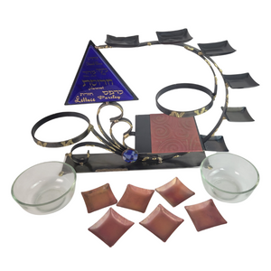 Seder Plate, Ultimate Combo Design, Mixed Metals and Fused Glass