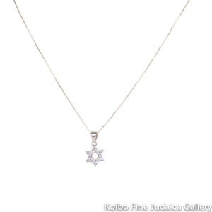 Pendant, Two Sided with CZs on One Side and Woven Sterling Silver on The Other