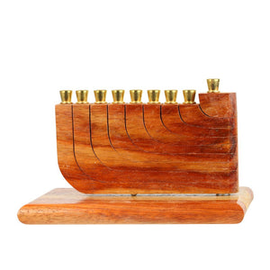 Menorah, Kinetic Design with Movable Arms, Spalted Padauk
