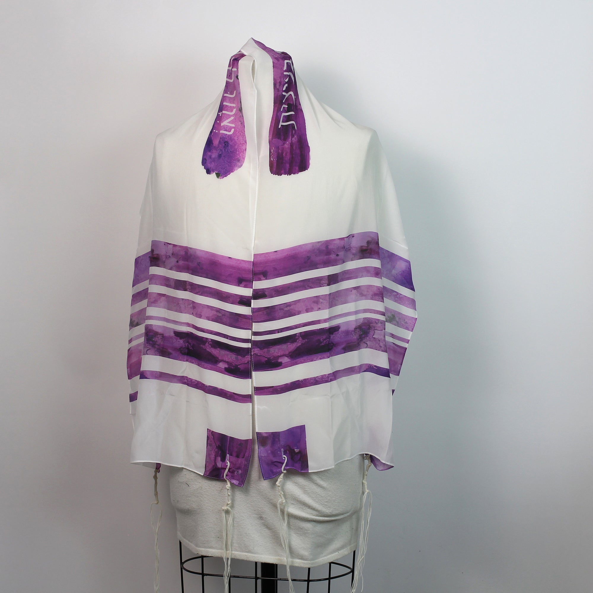 Tallit Set, Fuchsia Stripe, Silk