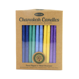 Chanukah Candles, Multicolor, Pure Vegetable Wax