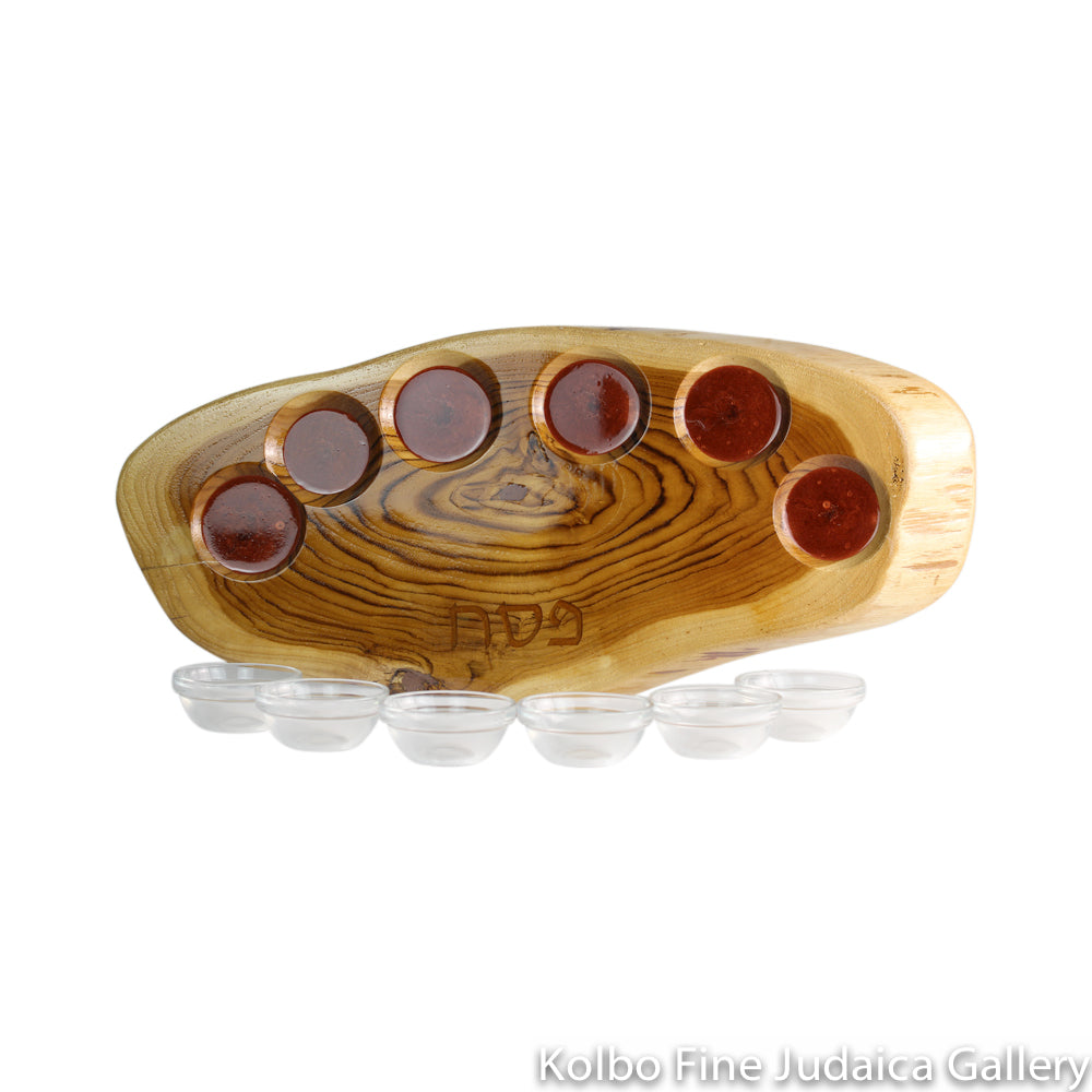 Seder Plate, Copper and Gold Resin on Lacquered Teak Wood