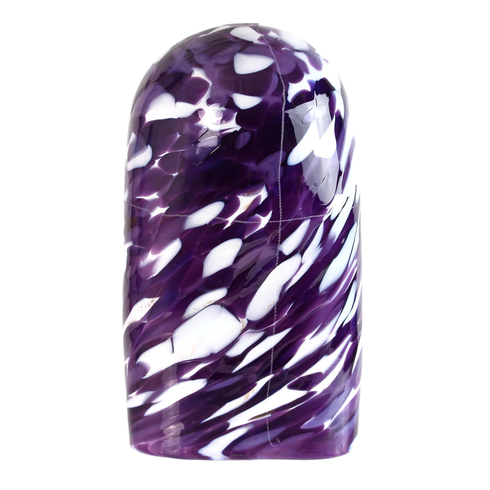 Breaking Glass and Pouch, Purple and White, Hand-Blown Glass