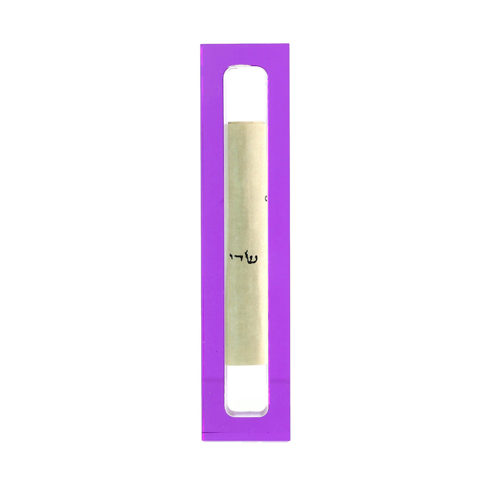 Mezuzah, Acrylic with Purple Highlights