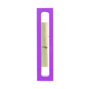 Mezuzah, Acrylic with Purple Highlights