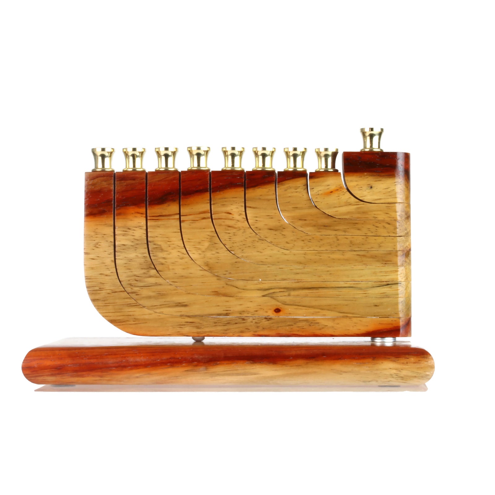 Menorah, Kinetic Design with Movable Arms in Padauk Wood