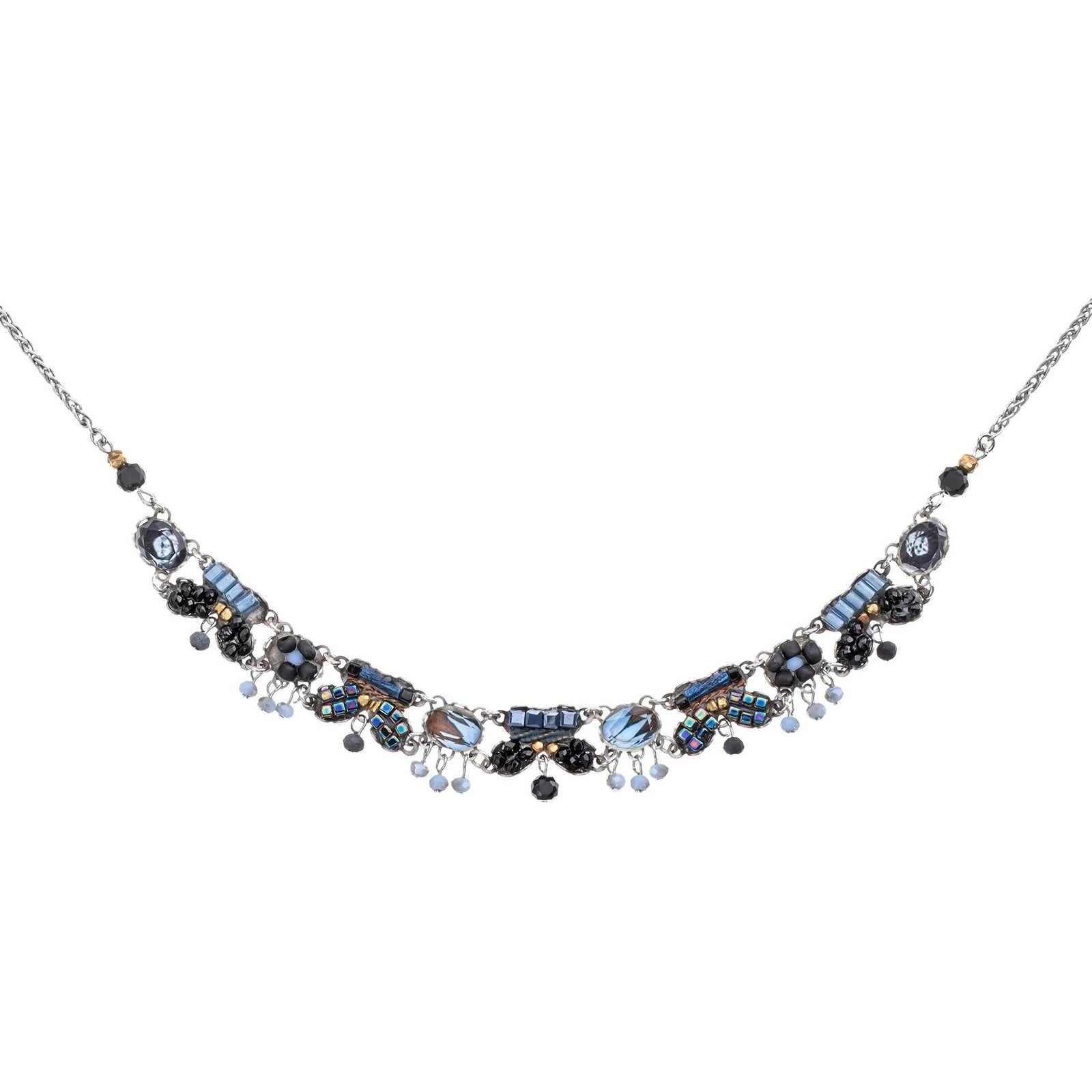 Necklace, Deep and Soft Blue Beading