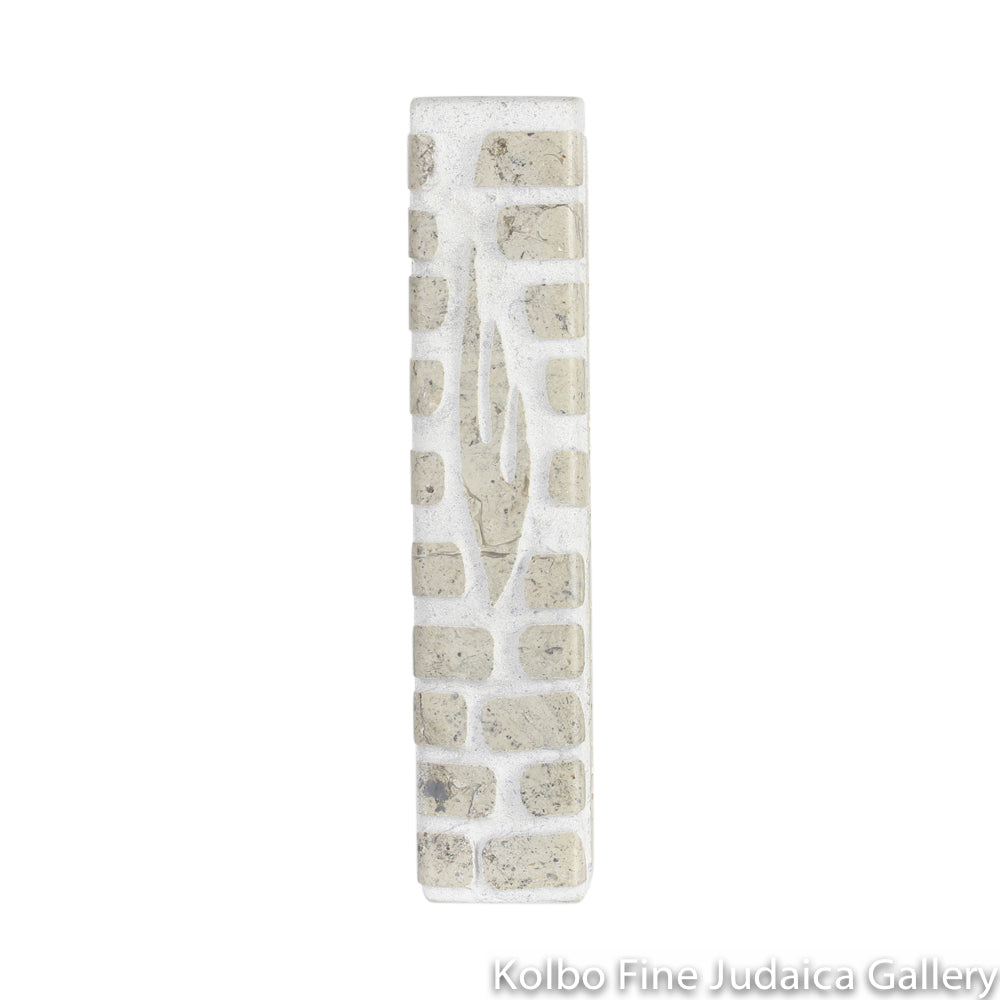 Mezuzah, Western Wall Design, Gray Jerusalem Stone
