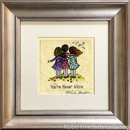 You’re Never Alone, Three Girls, Mini, Hand-Painted, Framed