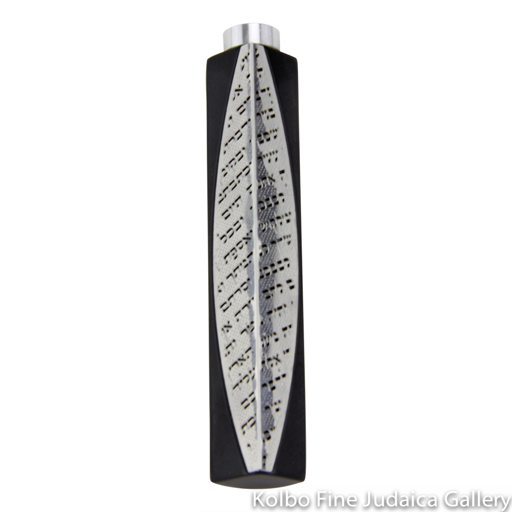 Mezuzah, Shema Design, Anodized Aluminum with 3D Triangular Front