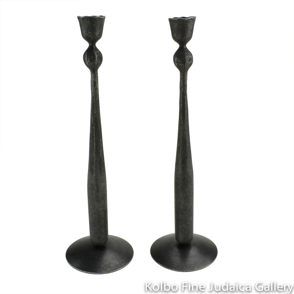 Candlesticks with Ball Taper, Twelve Inches, Wrought Iron