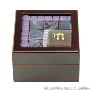 Jewelry Box, Purple Mosaic with Charm, Each Piece is Unique