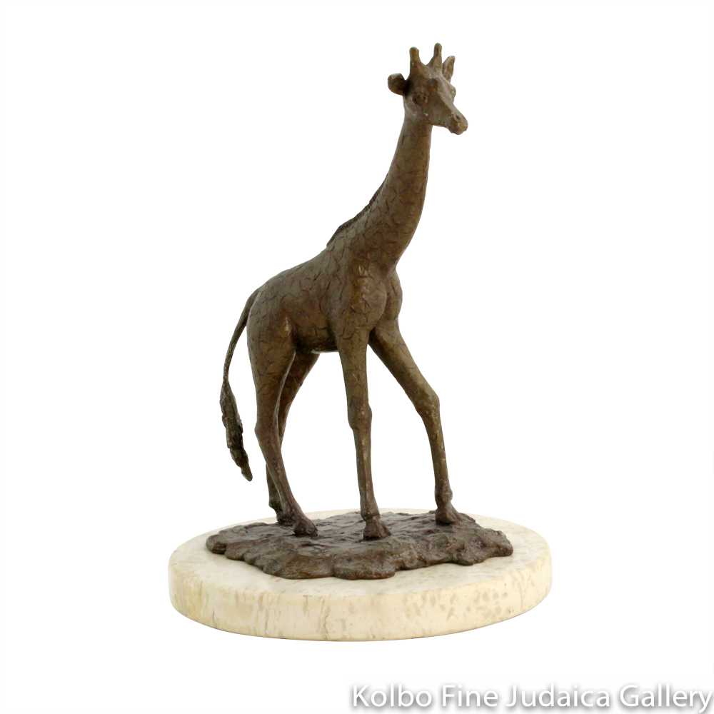 Reflective Giraffe, Bronze Sculpture on Marble, 9’’, Limited Edition of 24 Pieces