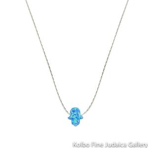 Necklace, Hamsa, Completely Made of Opal