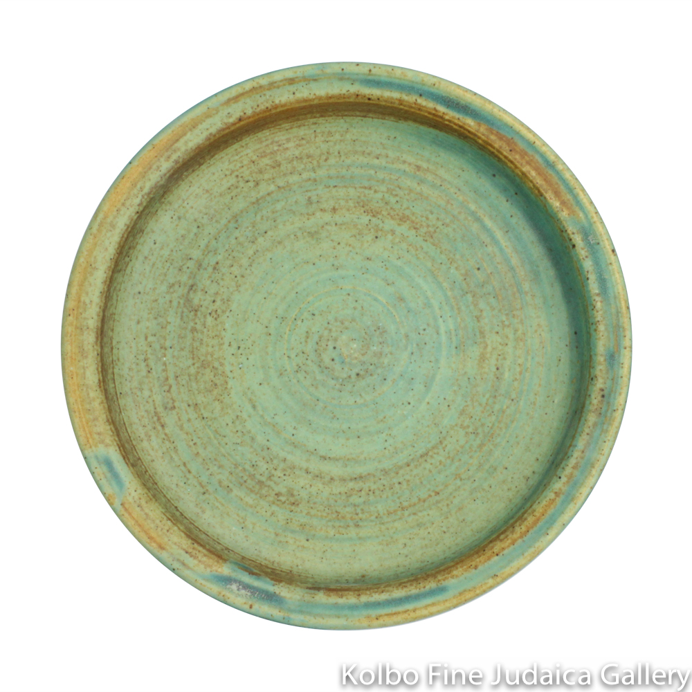 Saucer for Kiddush Cup, Ceramic with Patina Glaze