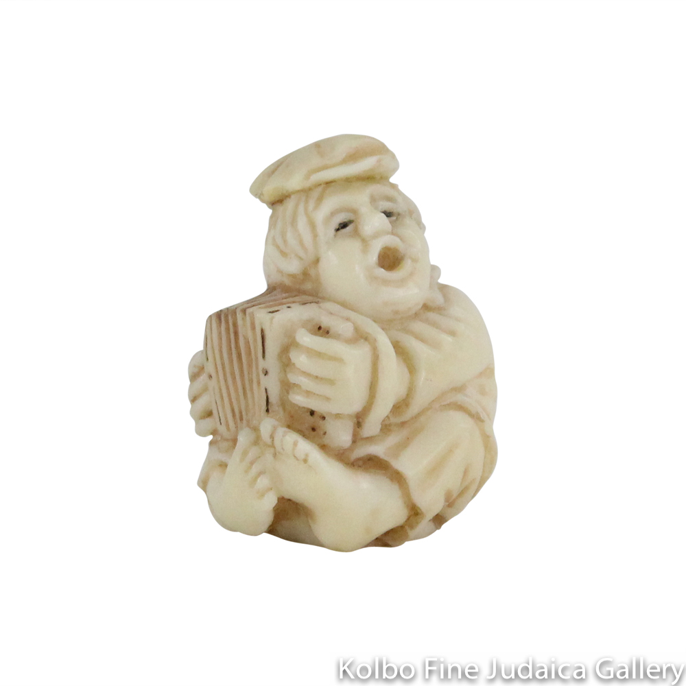 Collectable, Accordion Player, Small Size, Hand-Carved from Tagua Nut