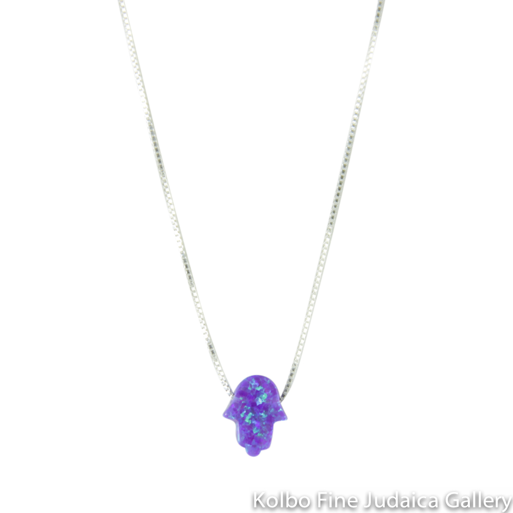 Necklace, Hamsa, Completely Made of Opal