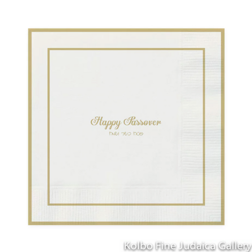 Napkins for Passover, Ivory and Gold Design, Includes 20 Paper Napkins