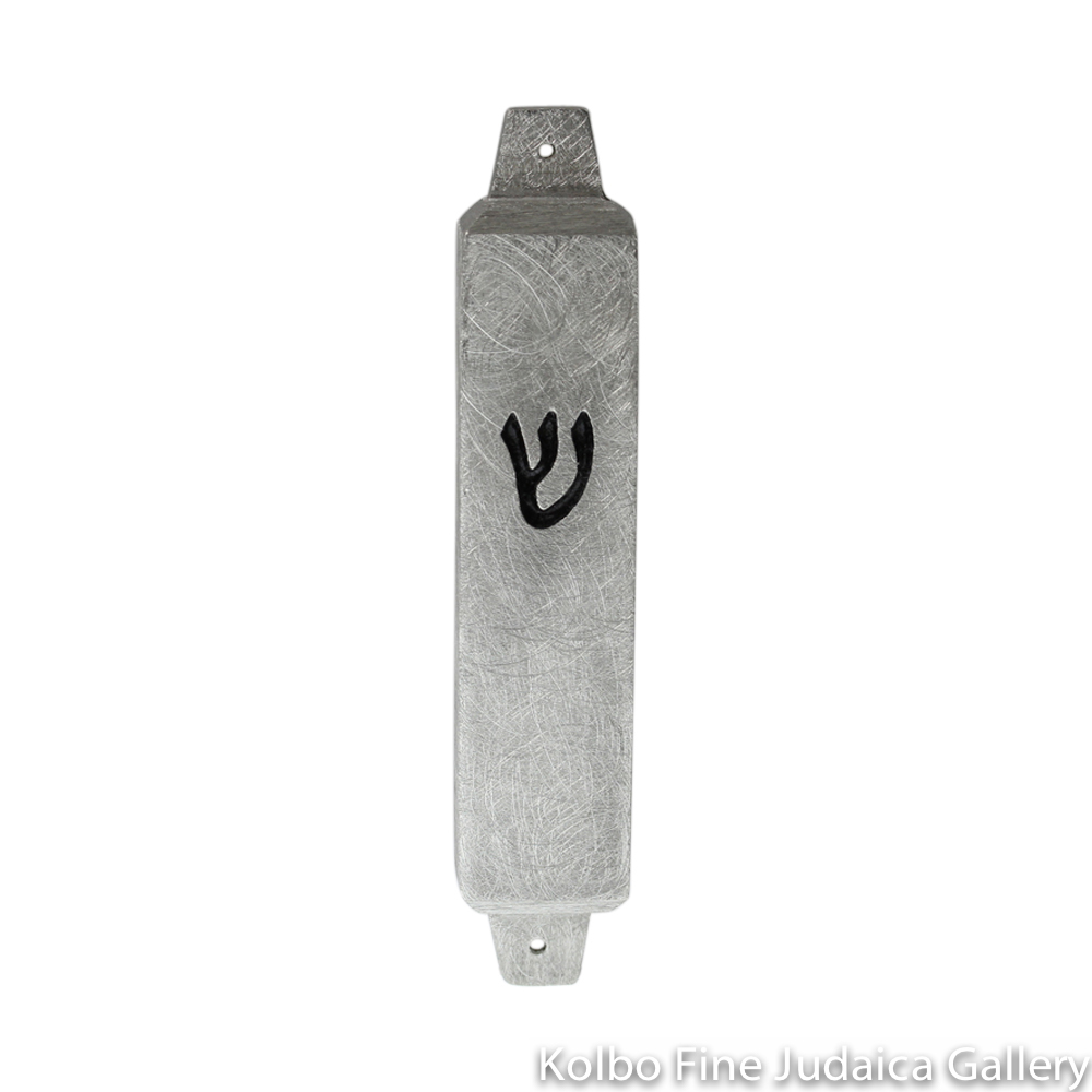 Mezuzah, Pewter with Sanded Finish