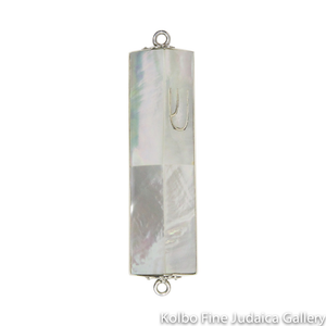 Mezuzah, Triangular with Mother of Pearl and Sterling Silver