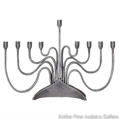 Menorah, Curvy Design, Wrought Iron