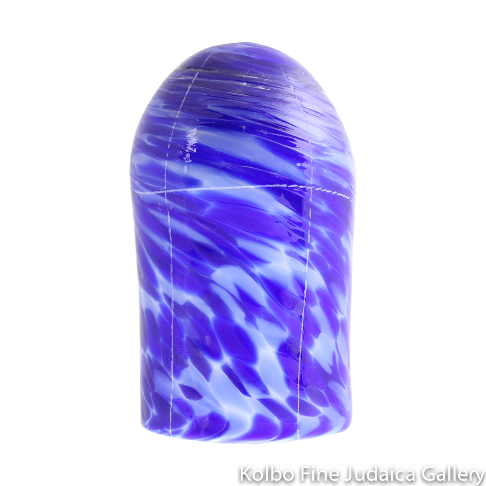 Breaking Glass and Pouch, Two Tone Blue Colors, Hand-Blown Glass