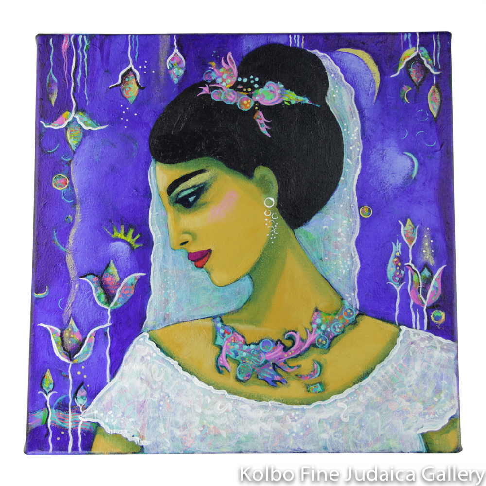The Sabbath Bride, The Sabbath Queen II, One-of-a-Kind Acrylic Painting 16’’ x 16’’