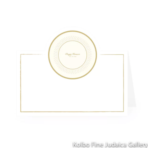 Place Cards For Passover, Ivory and Gold Design, Pack of 12