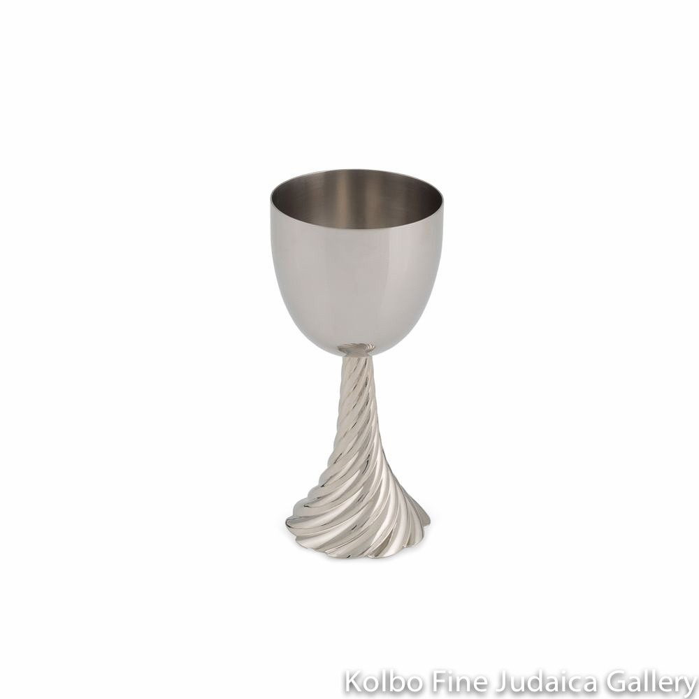Kiddush Cup, Twist Design, Stainless Steel