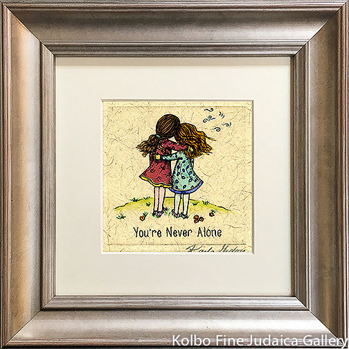You’re Never Alone, Two Girls, Mini, Hand-Painted, Framed