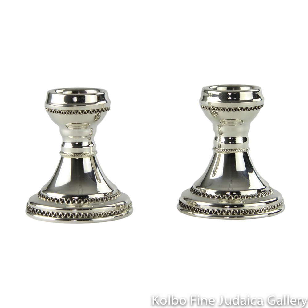 Candlesticks, Petite Traditional Style with Double Filigree, Sterling Silver