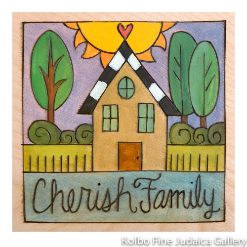 Wall Plaque, Cherish Family, 6" x 6"