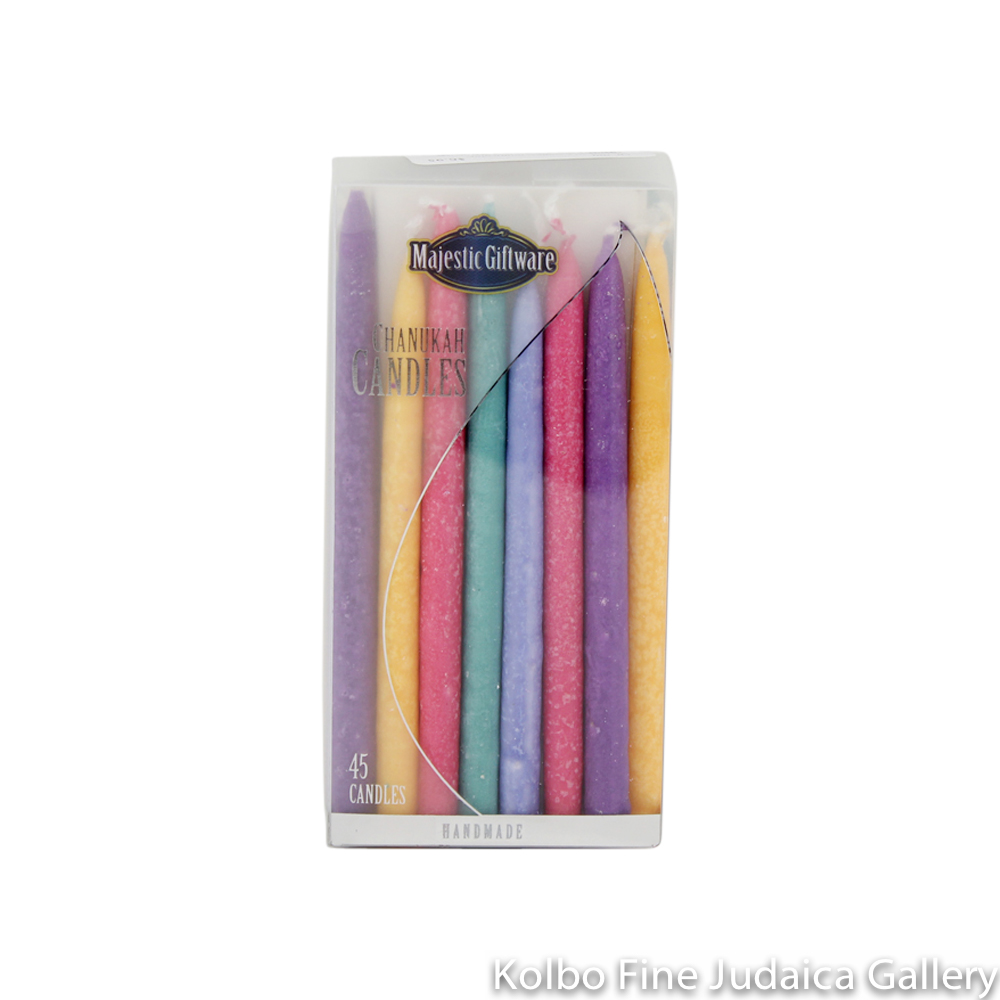 Chanukah Candles, Textured Multicolor, Dripless