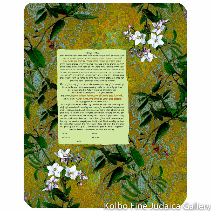 Asian White Flowers Ketubah