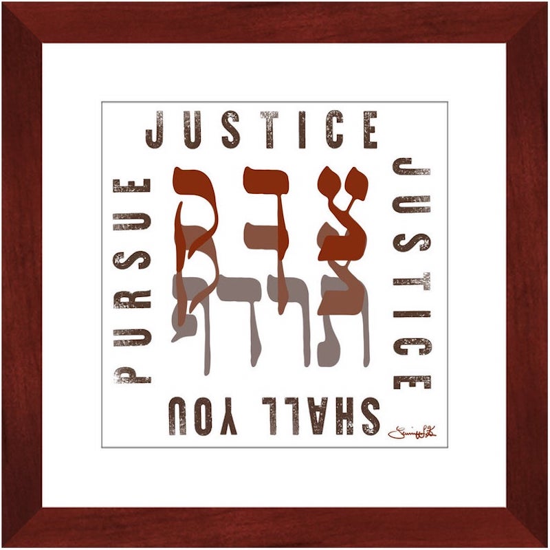 Justice Justice, Social Justice Print, Walnut Frame