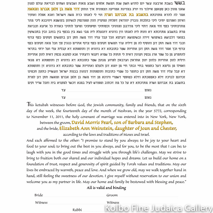 Text Only-No Artwork Ketubah