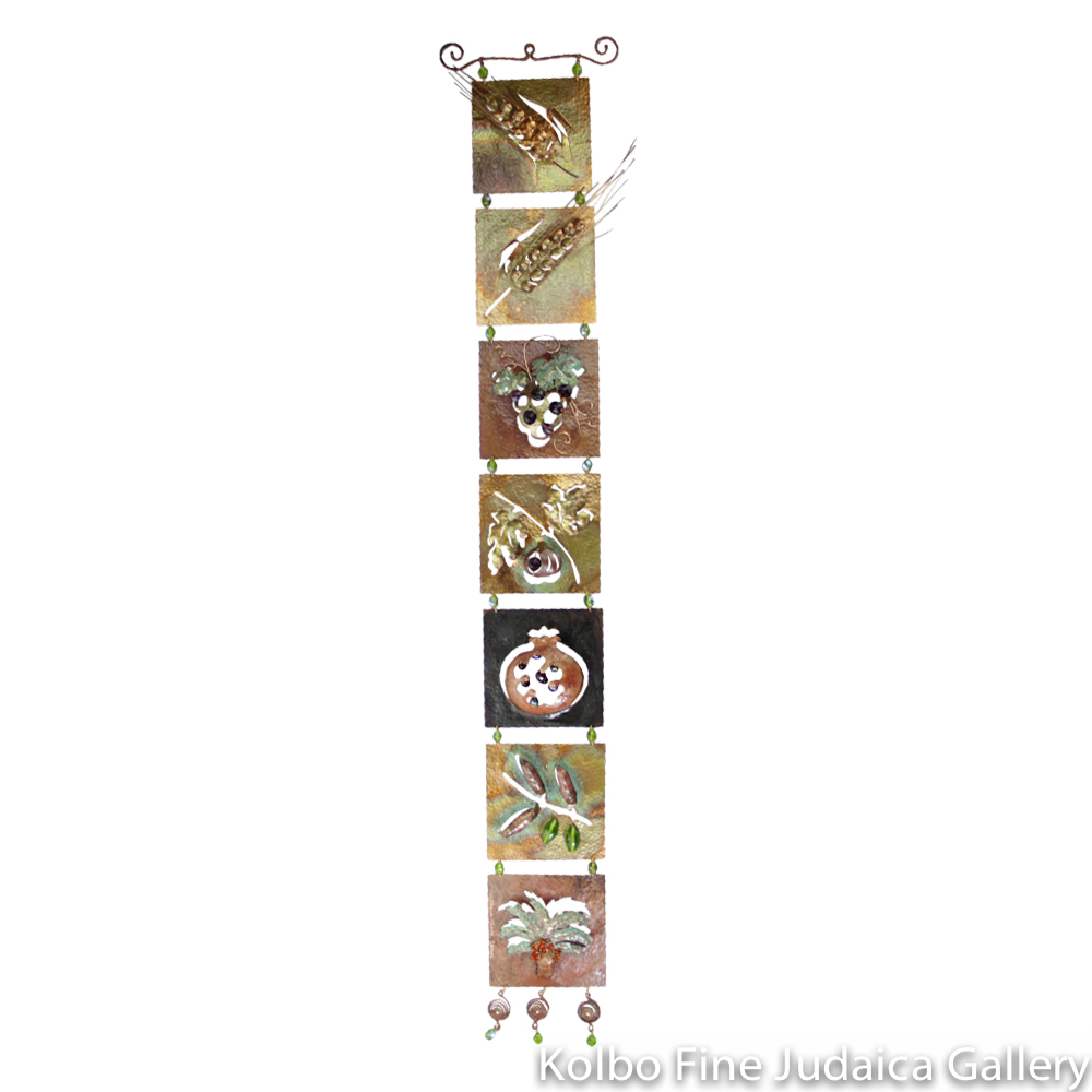 Wall Art, Seven Species on Seven Large 4’’ x 4’’ Squares, Copper with Beading