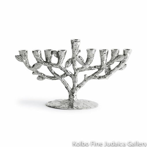 Menorah, Tree Of Life Design, Nickelplate