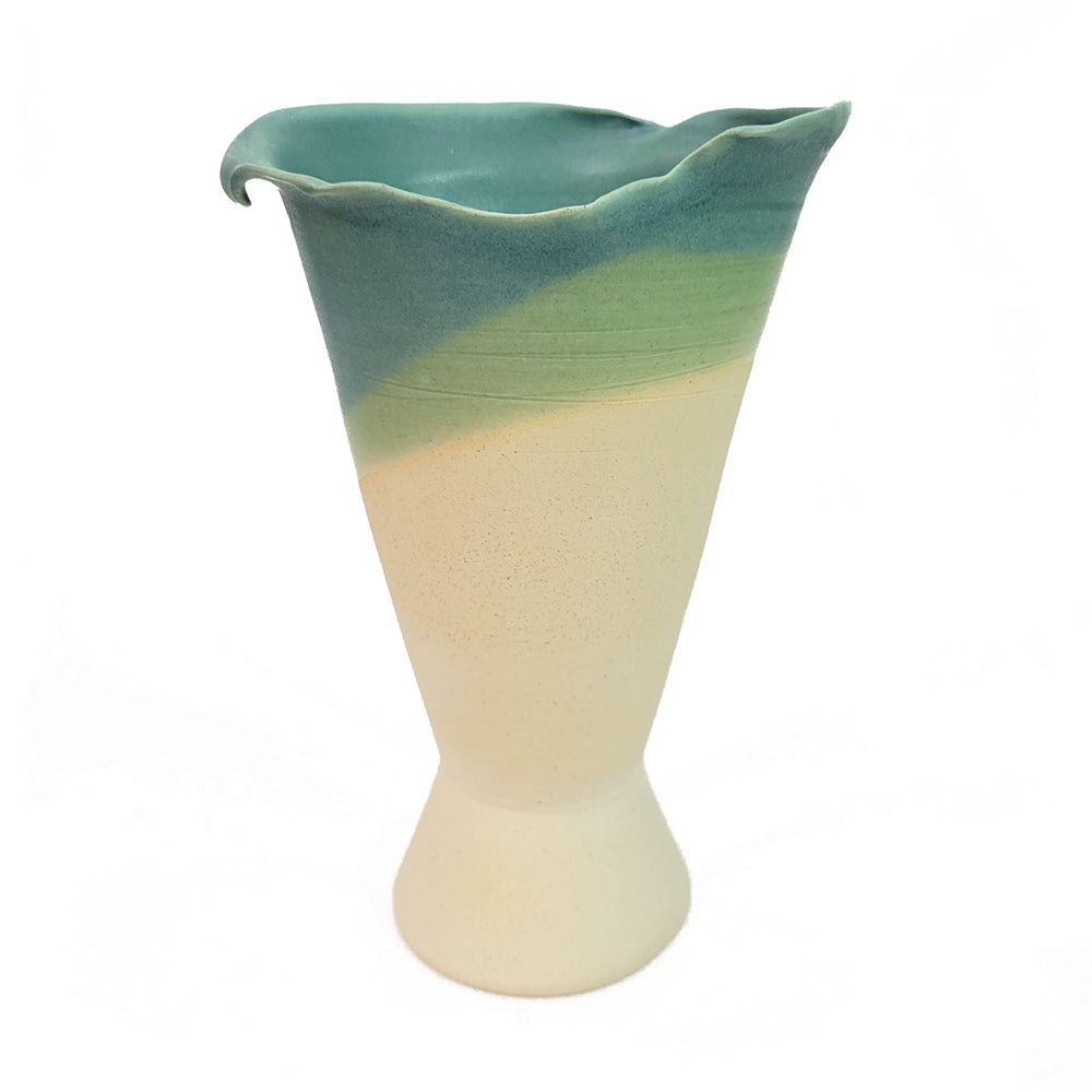 Vase, Sculptural Ceramic Design, One Of A Kind Piece, 8" x 6"