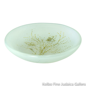 Honey and Apple Set, Square Leaf Plate with Honeybee Bowl, Glass with Opaline Glaze