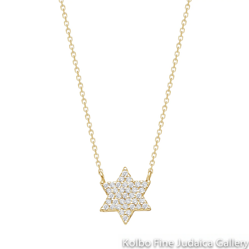 Necklace, Star with Diamonds, 14K Gold