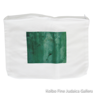 Tallit Set, Green Watercolor Stripes, Silk