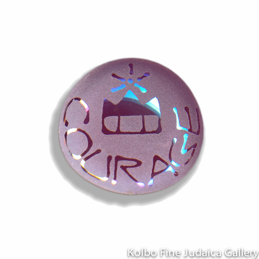 Intention Stone, Courage Etched on Glass